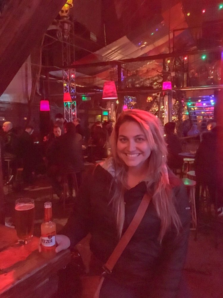 Girl in a ruin bar in Budapest