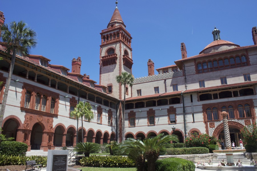 The courtyard of Flagler college in St. Augustine old town. 