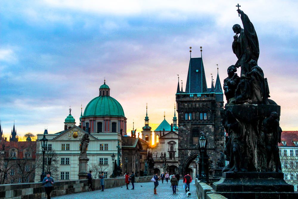 Charles bridge at sunrise