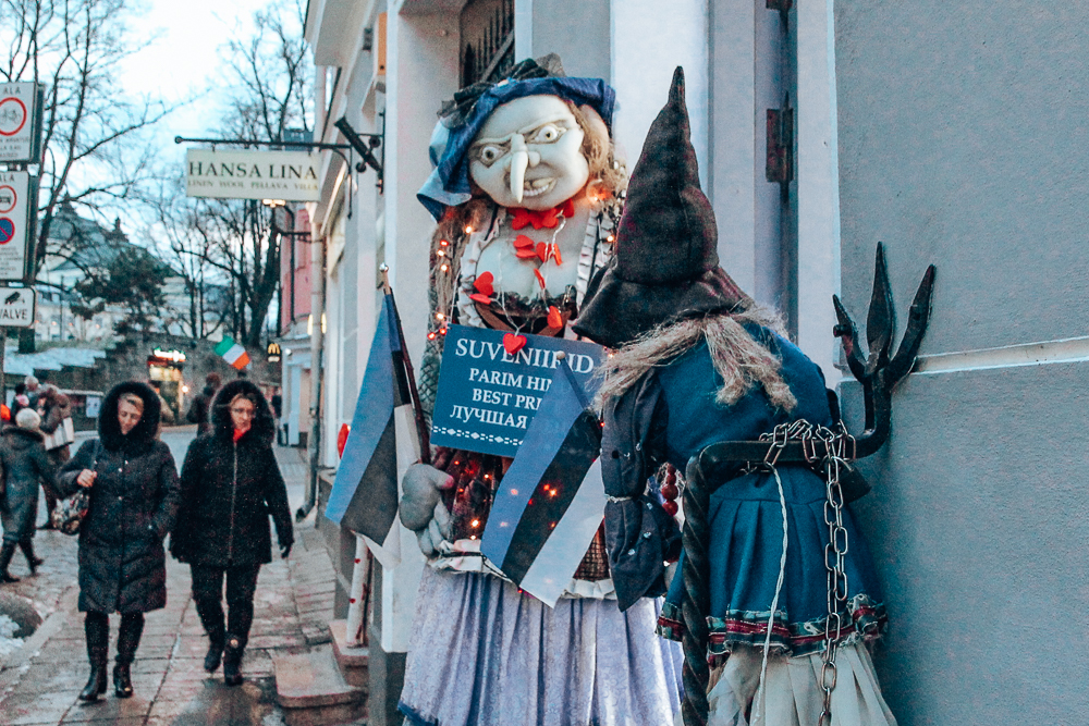 WItch in storefront in Tallinn