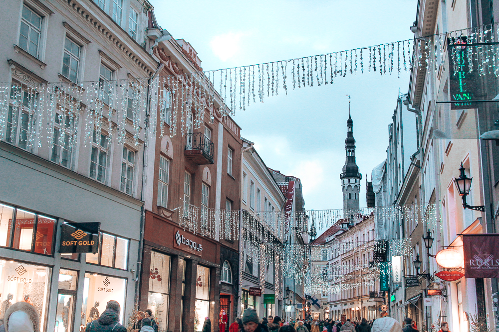 Tallinn Old Town decorated for the holidays