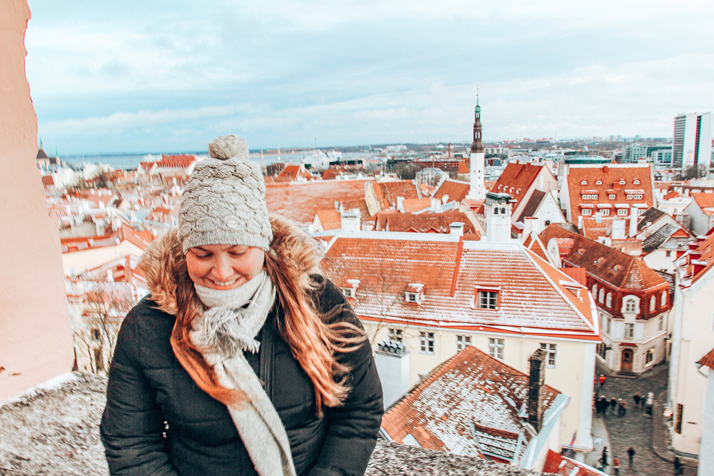 Girl overlooking Tallinn