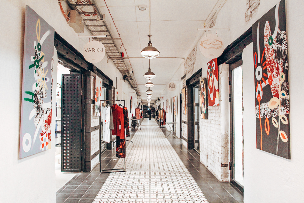 Inside a shopping section in Tallinn's Creative Town