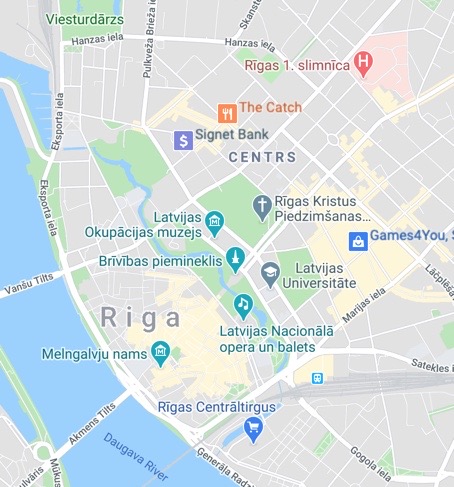 Riga Old Town Map